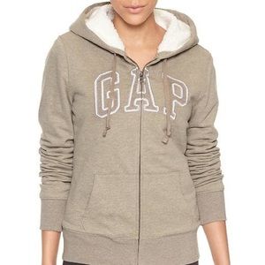 GAP Sherpa Lined Zip Hoodie